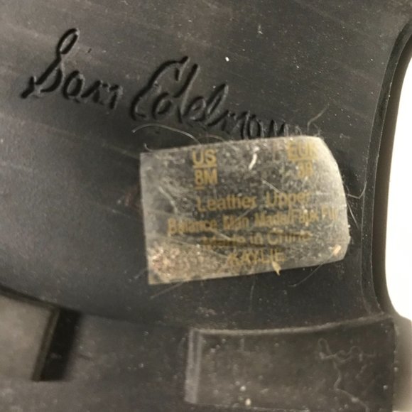 SAM EDELMAN Boots Women 8M/38 Fleece Lined Black Leather Mid Calf Pull On Wedge - Picture 9 of 11